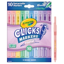 Crayola Clicks Pastels Retractable Marker Pens 10 Pack