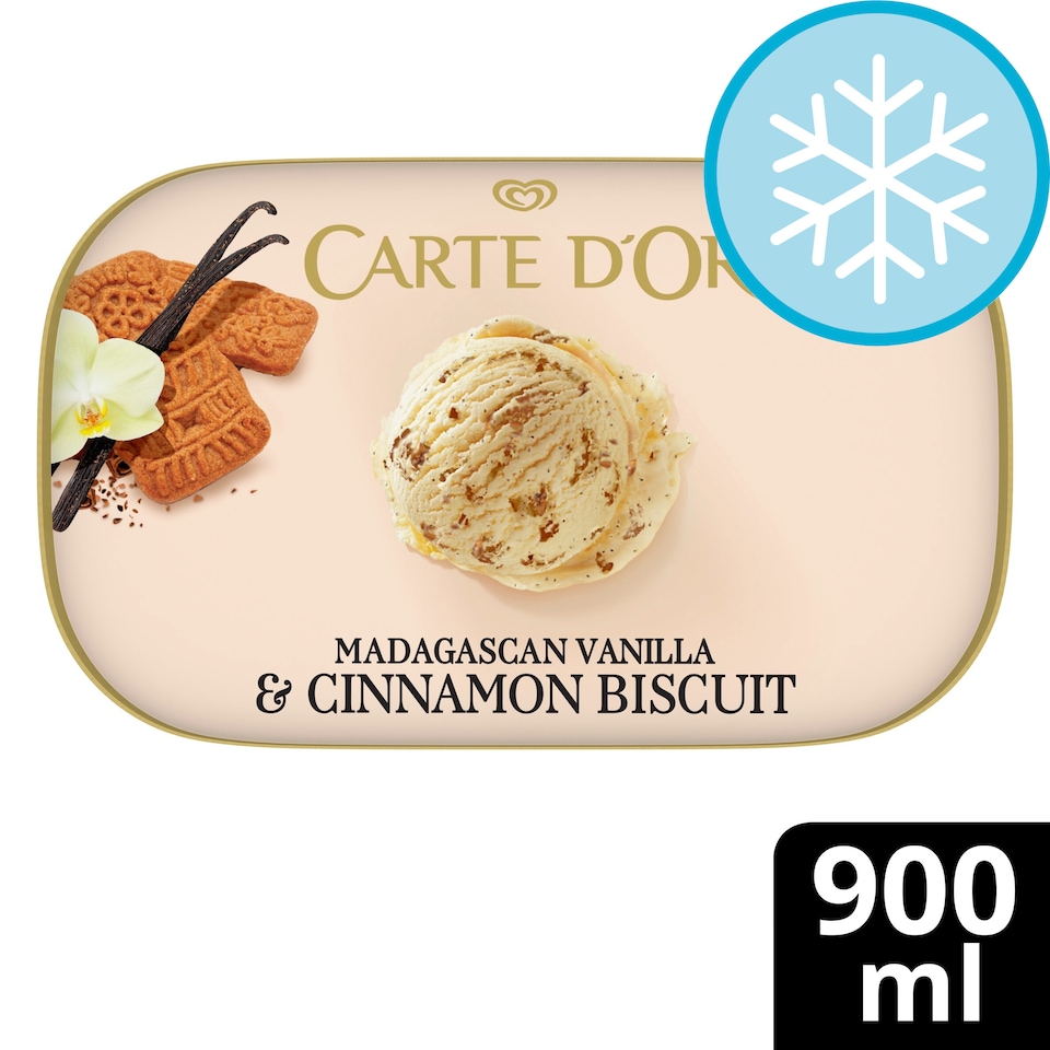 image 1 of Carte D'or Madagascan Vanilla & Cinnamon Biscuit Ice Cream Tub 900ml
