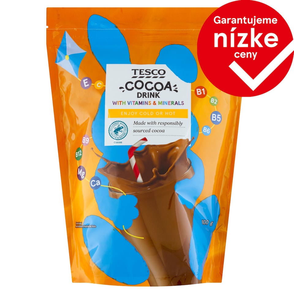 Tesco Sladená instantná kakaová zmes na prípravu nápoja 800 g