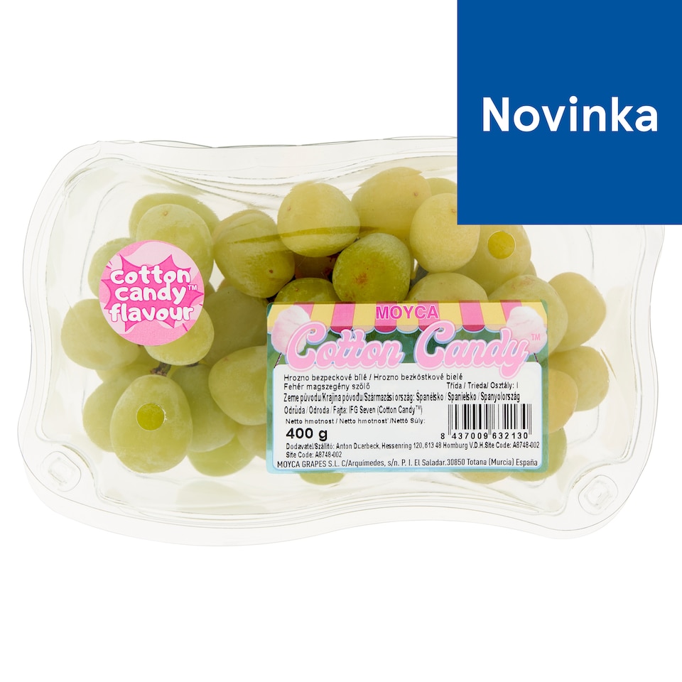 Moyca Cotton Candy hrozno bezkôstkové biele 400 g