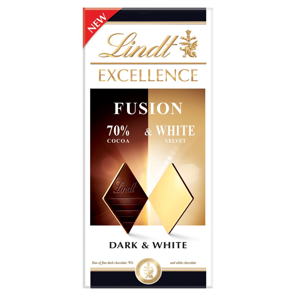 Lindt Excellence Fusion extra hořká čokoláda a bílá čokoláda 100g