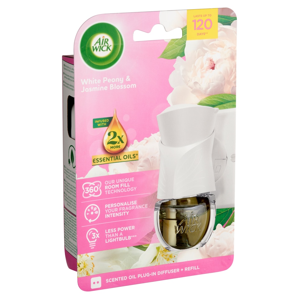 Air Wick Fehér Bazsarózsa és Jázminvirág elektromos légfrissítő készülék & utántöltő 19 ml  1. kép