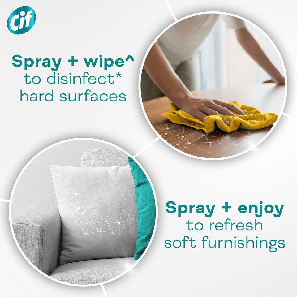 image 1 of Cif Infinite Clean Antibacterial Spray Cleaner Lemon & Aloe Vera 280 ml