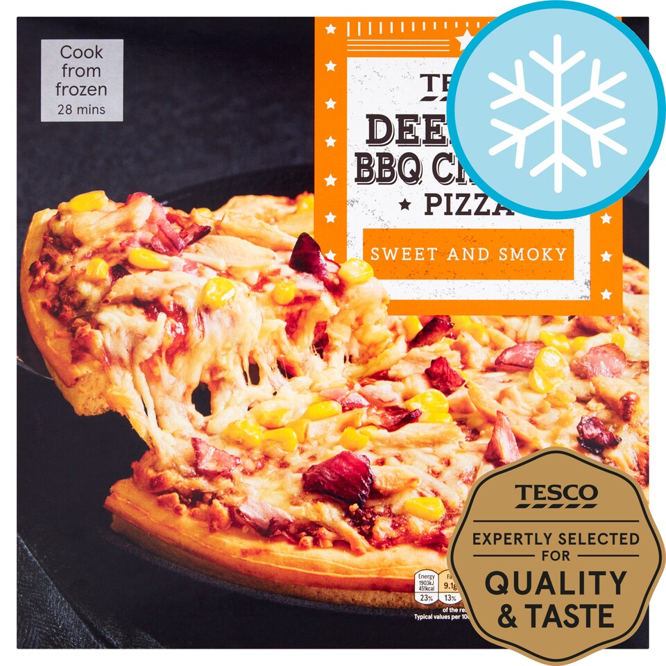 Tesco Deep Pan Bbq Chicken Pizza 406G
