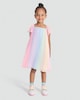 image 1 of F&F Girls Rainbow Pleated Dress in Multi