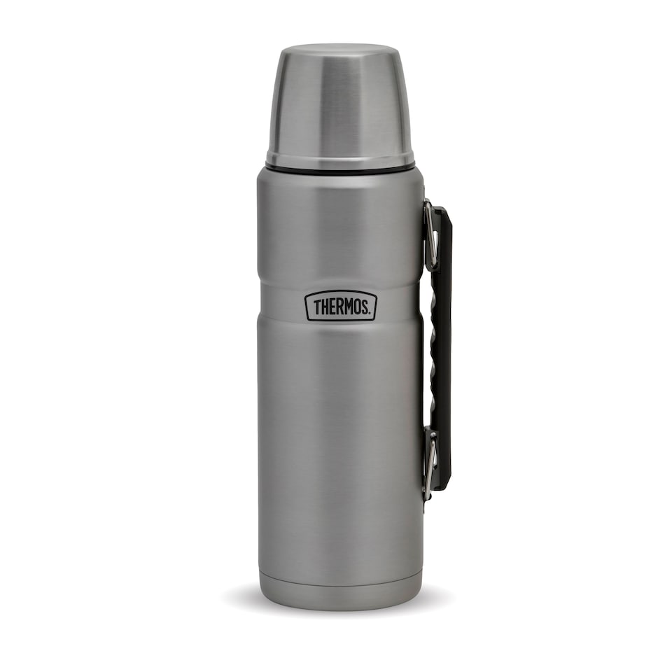 Thermos King Silver Stainless Metal Flask 1.2L