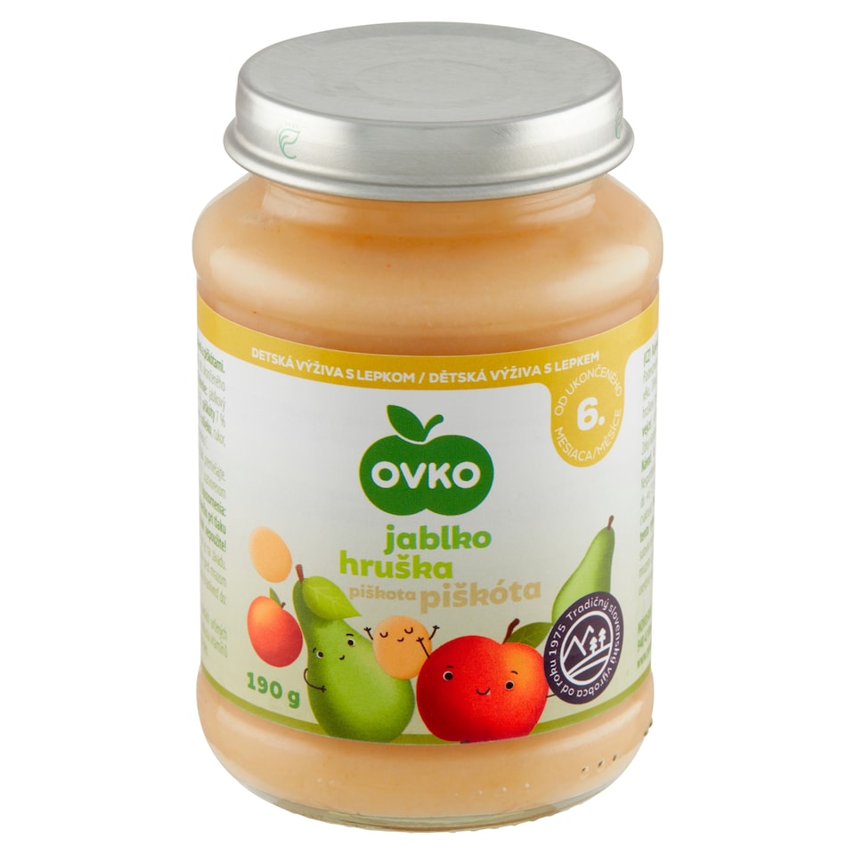 obrázok 1 z OVKO Dojčenská výživa jablko hruška piškóty 190 g