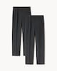 image 3 of F&F School Boys 2-Pack Slim Fit Longer Length Trousers in Grey