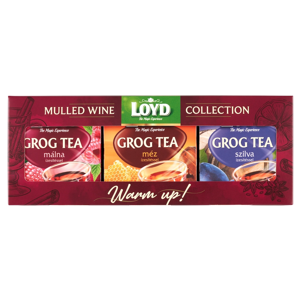 Loyd Grog tea málna, méz és szilva ízesítéssel 3 x 30 g (90 g) 1. kép