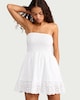 image 3 of OH ME OH MY Pure Cotton Broderie Strapless Dress in White