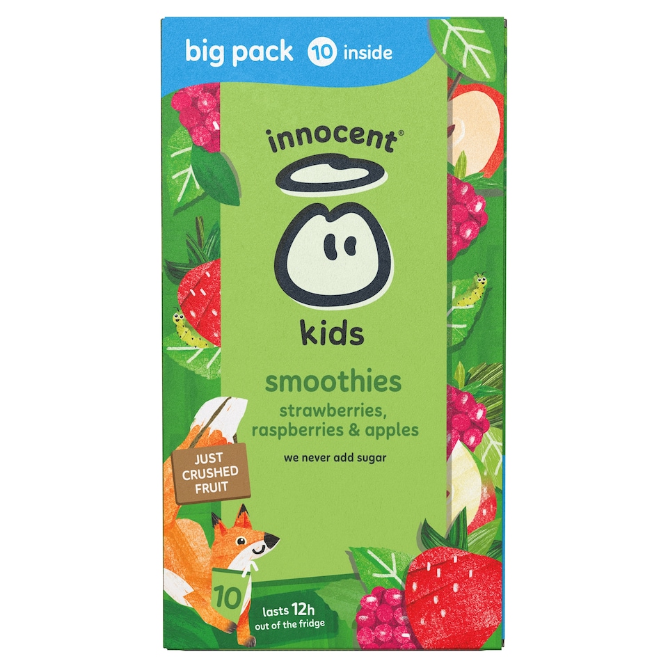 image 1 of innocent Kids Smoothies Strawberries, Raspberries & Apples 10 x 150ml