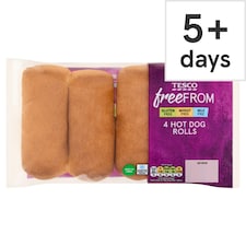 Tesco Free From Hot Dog Rolls 4 pack