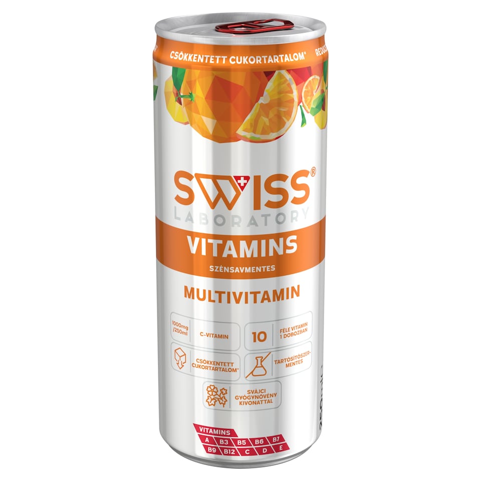 Swiss Laboratory Vitamins multivitamin szénsavmentes ital svájci gyógynövény kivonattal 250 ml   1. kép
