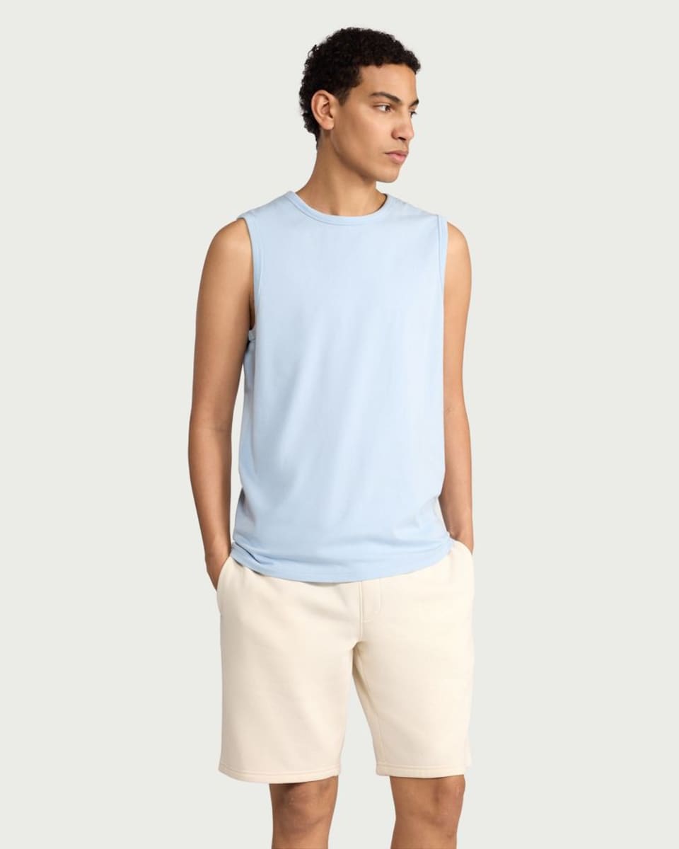 image 1 of F&F Pure Cotton Regular Fit Vest in Blue