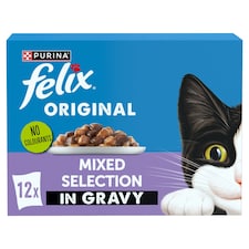 FELIX ORIGINAL Mixed Selection in Gravy Wet Cat Food 12x85g