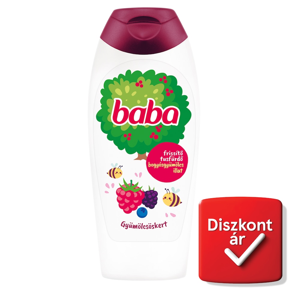 Baba Gyümölcsöskert frissítő tusfürdő bogyósgyümölcs illattal 400 ml 