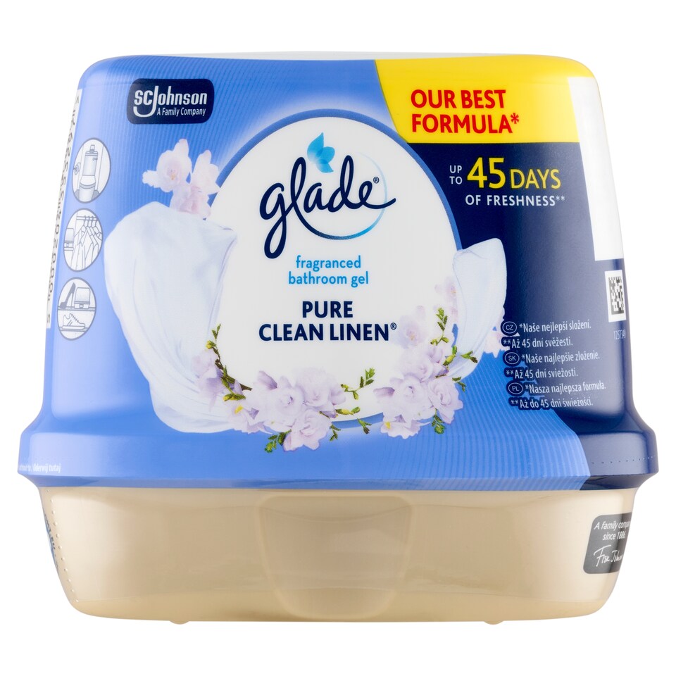 image 1 of Glade Pure Clean Linen Fragranced Bathroom Gel 180g