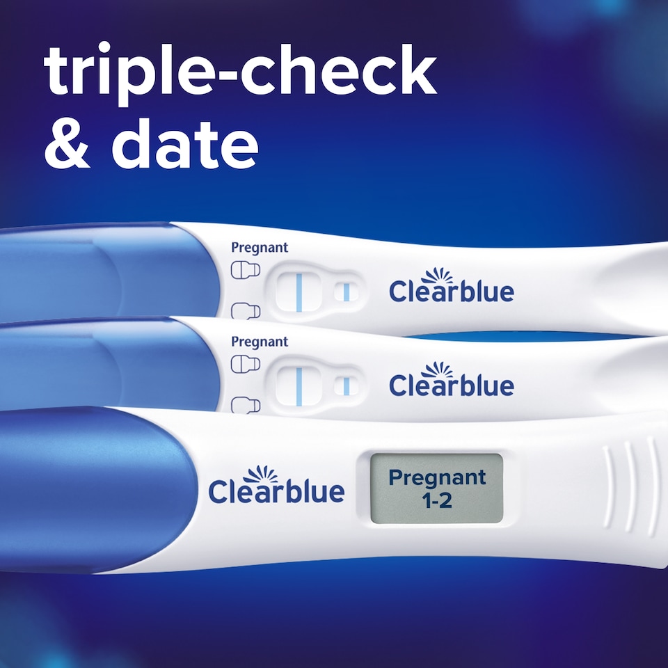 image 1 of Clearblue Triple Check & Date Pregnancy Test Combo Pack with 3 Tests