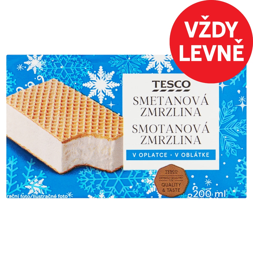 Tesco Smetanová zmrzlina v oplatce 200ml
