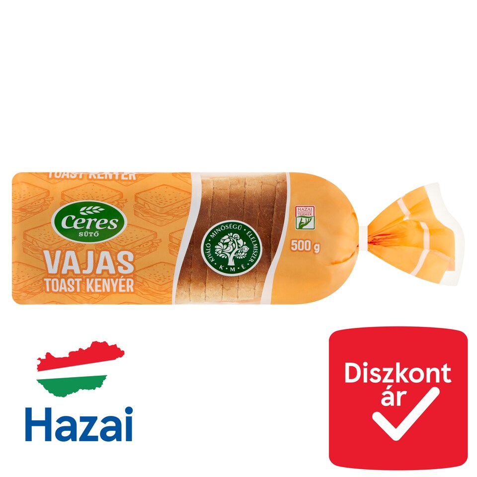 Ceres vajas toast kenyér 500 g  1. kép