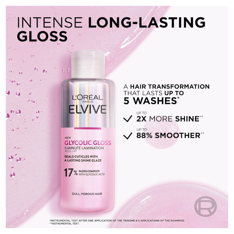 image 1 of L'Oreal Paris Elvive Glycolic Gloss 5 Minute Lamination 200ml