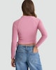 image 3 of OH ME OH MY Cotton Rich Ruched Side Long Sleeved Top in Pink