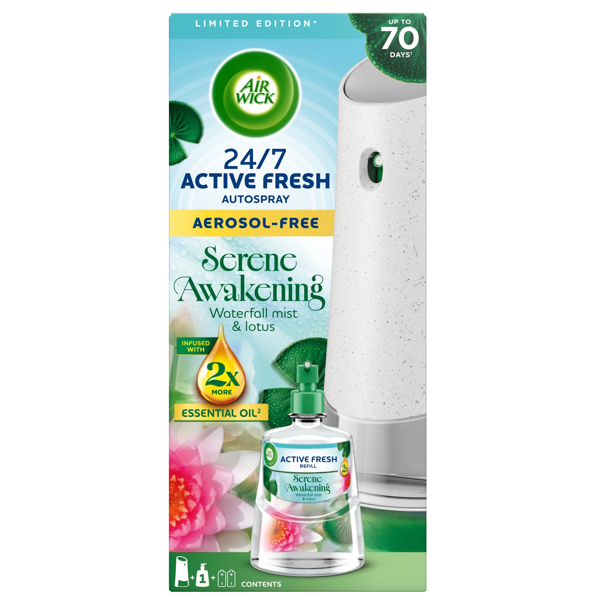 Air Wick Active Fresh Serene Awakening Waterfall Mist & Lotus 228ml