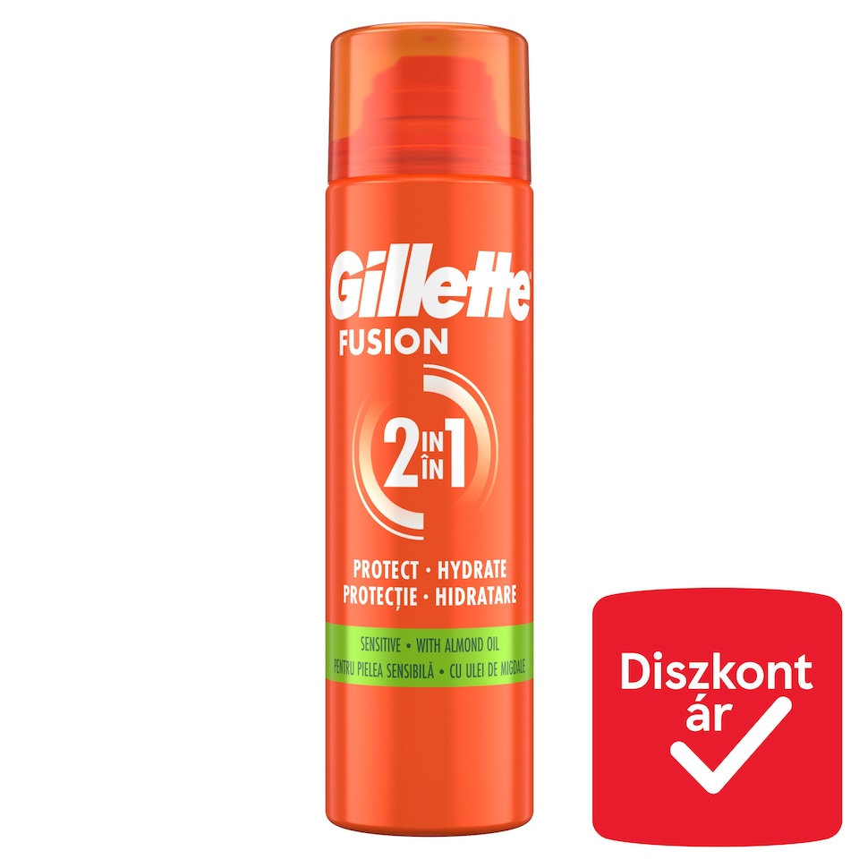 Gillette Fusion Borotvazselé Mandulaolajjal, Érzékeny Bőrre, 200ml  1. kép