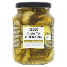 Tesco Crinkle Cut Gherkins 340G