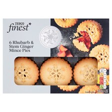 Tesco Finest Rhubarb And Stem Ginger Pies 6 Pack