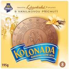 Kolonada Lázeňské oplatky s vanilkovou príchuťou Oplatky S múkou z programu Harmony. Box 195 g