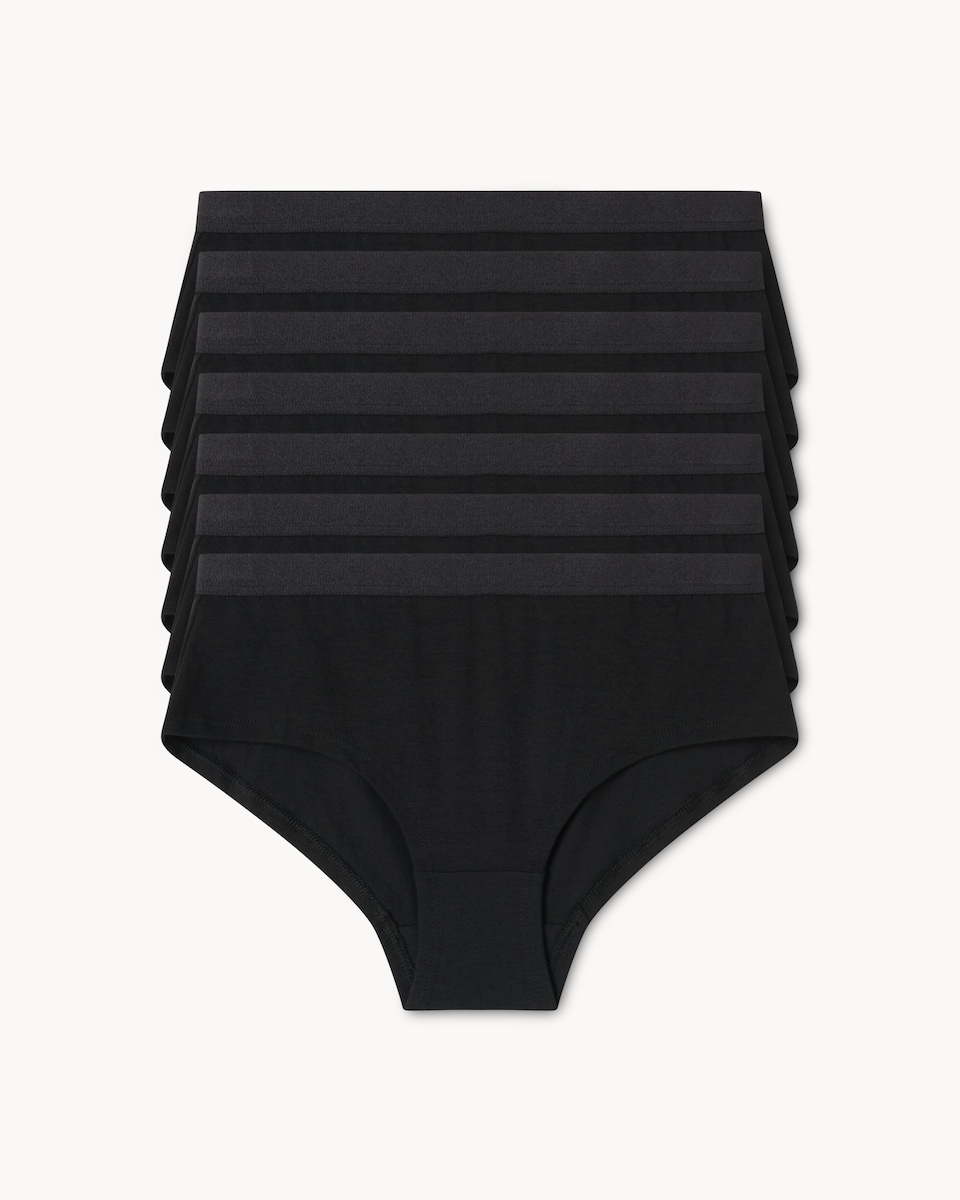 image 1 of F&F Girls 7-Pack Cotton Rich Shorts in Black