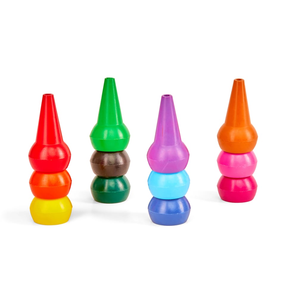 image 1 of Junior Artistry Stacking Finger Crayons 12pk