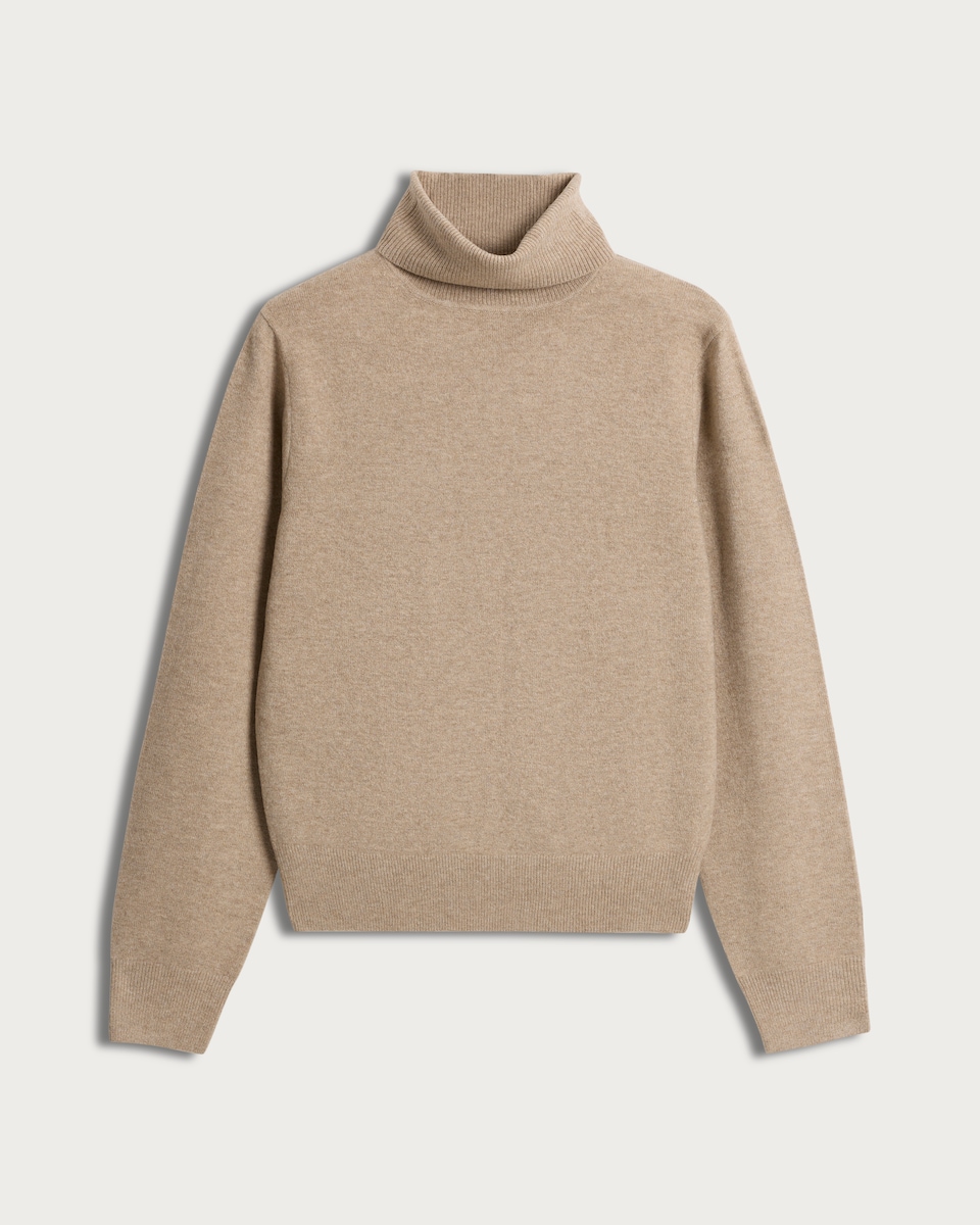 image 1 of F&F Knitted Roll Neck Jumper in Mink