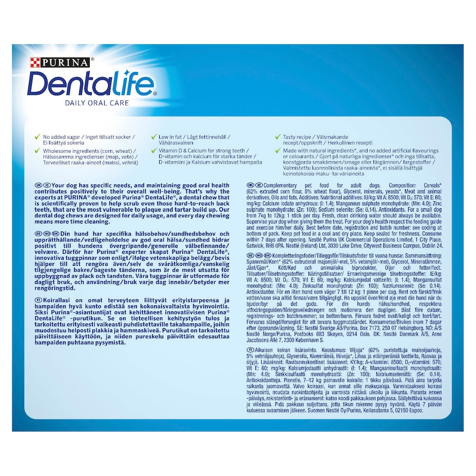 image 1 of Purina Dentalife Small Dog Chews 30 Sticks 490G
