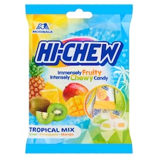 Hi-Chew Tropical Fruit Mix Candy Coated with chia seeds 100g Clip strip