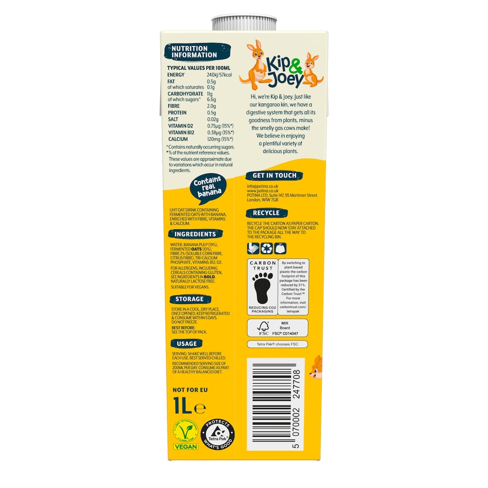 image 1 of POTINA Banana Oat drink 1 Litre