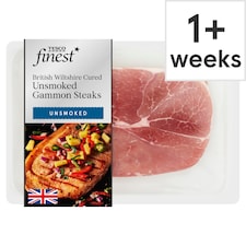 Tesco Finest British Wiltshire Cured Unsmoked Gammon Steaks 2 Pack 460g