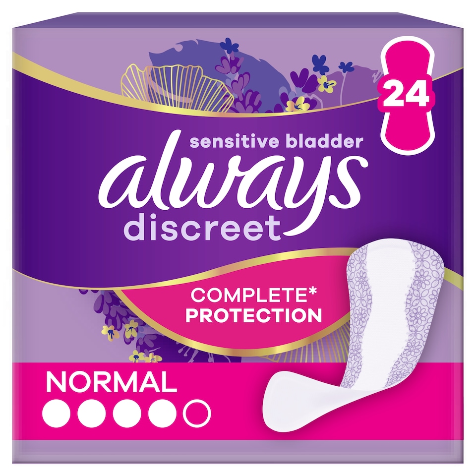 image 1 of Always Discreet Incontinence Liners Normal 24 Pack