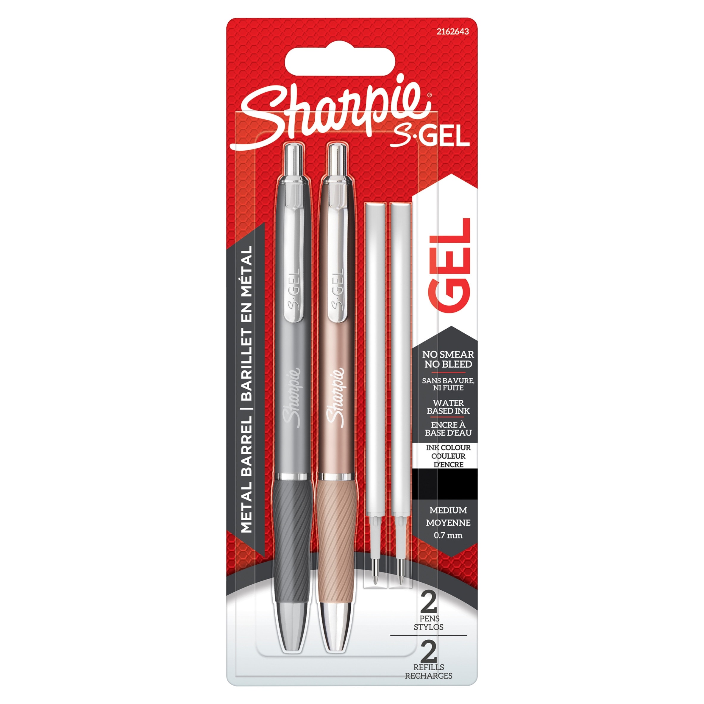 Sharpie S-Gel Metal Gel Pen Medium Point 0.7mm Tip Black Ink  Black