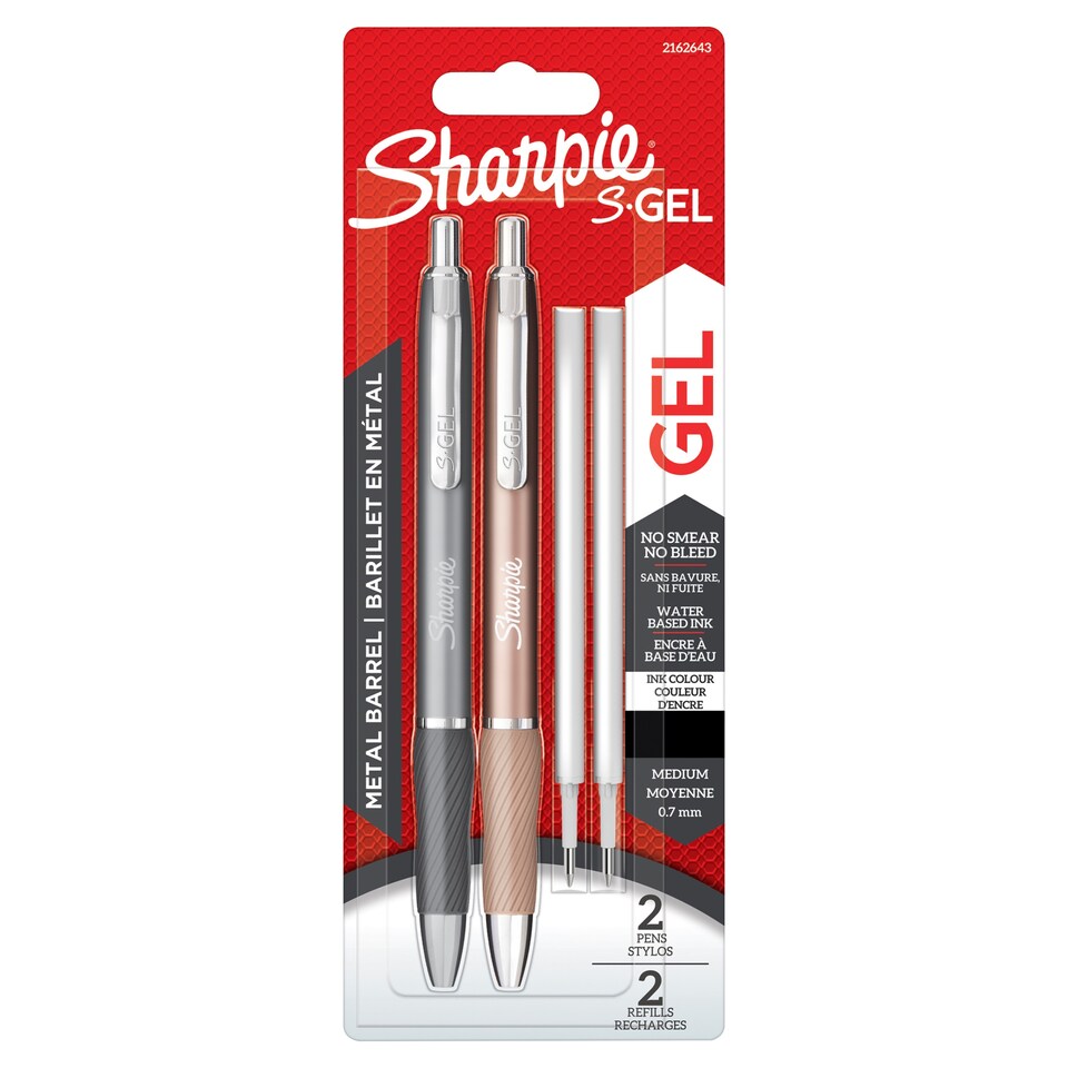 image 1 of Sharpie S Gel Metallic Black 2 Pen 2 Refill