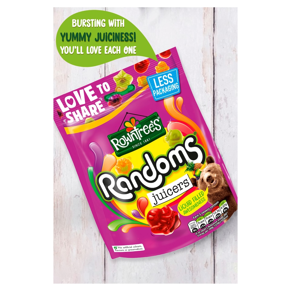 image 1 of Rowntree's Randoms Juicers Sweets Sharing Bag 140g