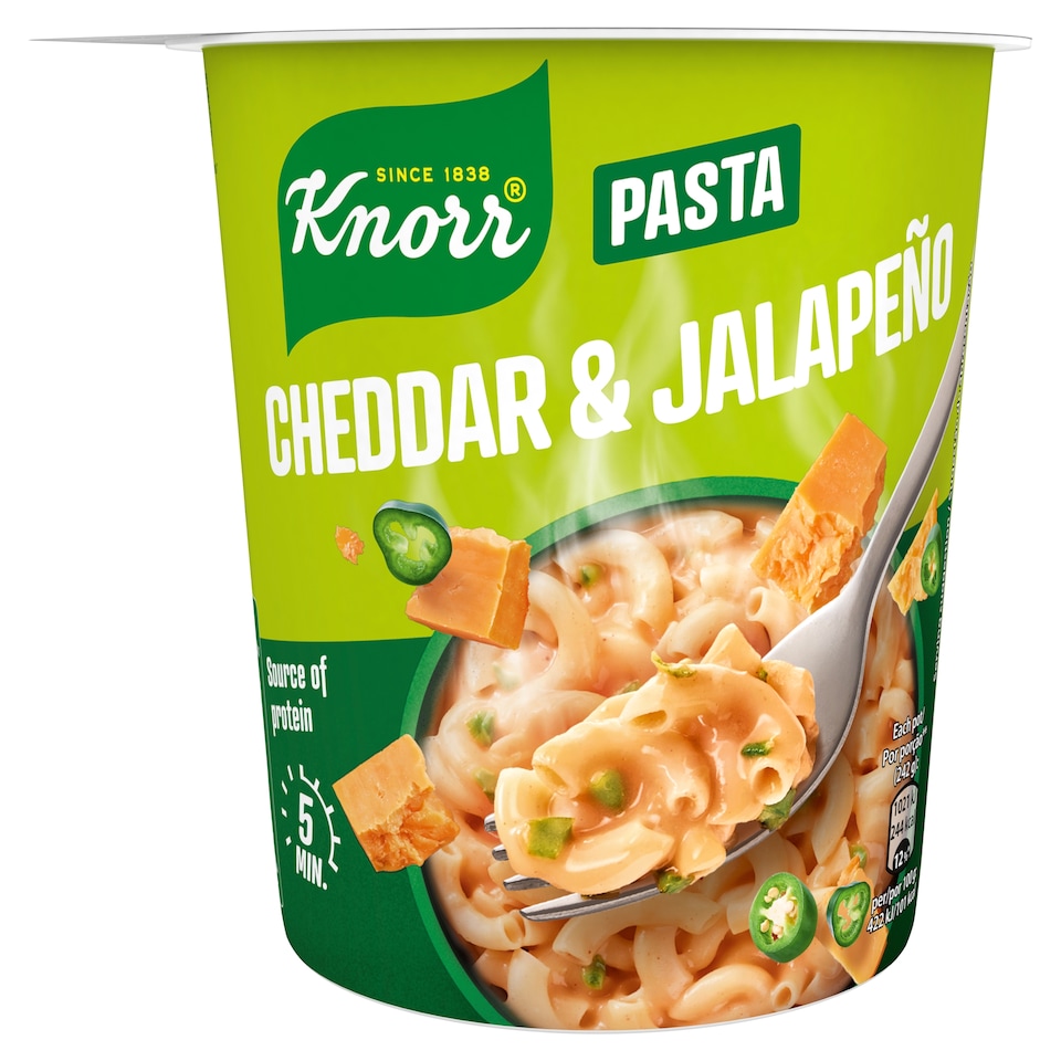 image 1 of Knorr Pasta Snack Pot Cheddar And Jalapeno 62G