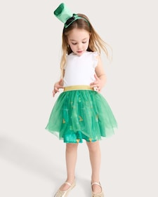 F&F Girls 2-Piece St Patrick’s Day Fancy Dress Costume with Hat  in Green