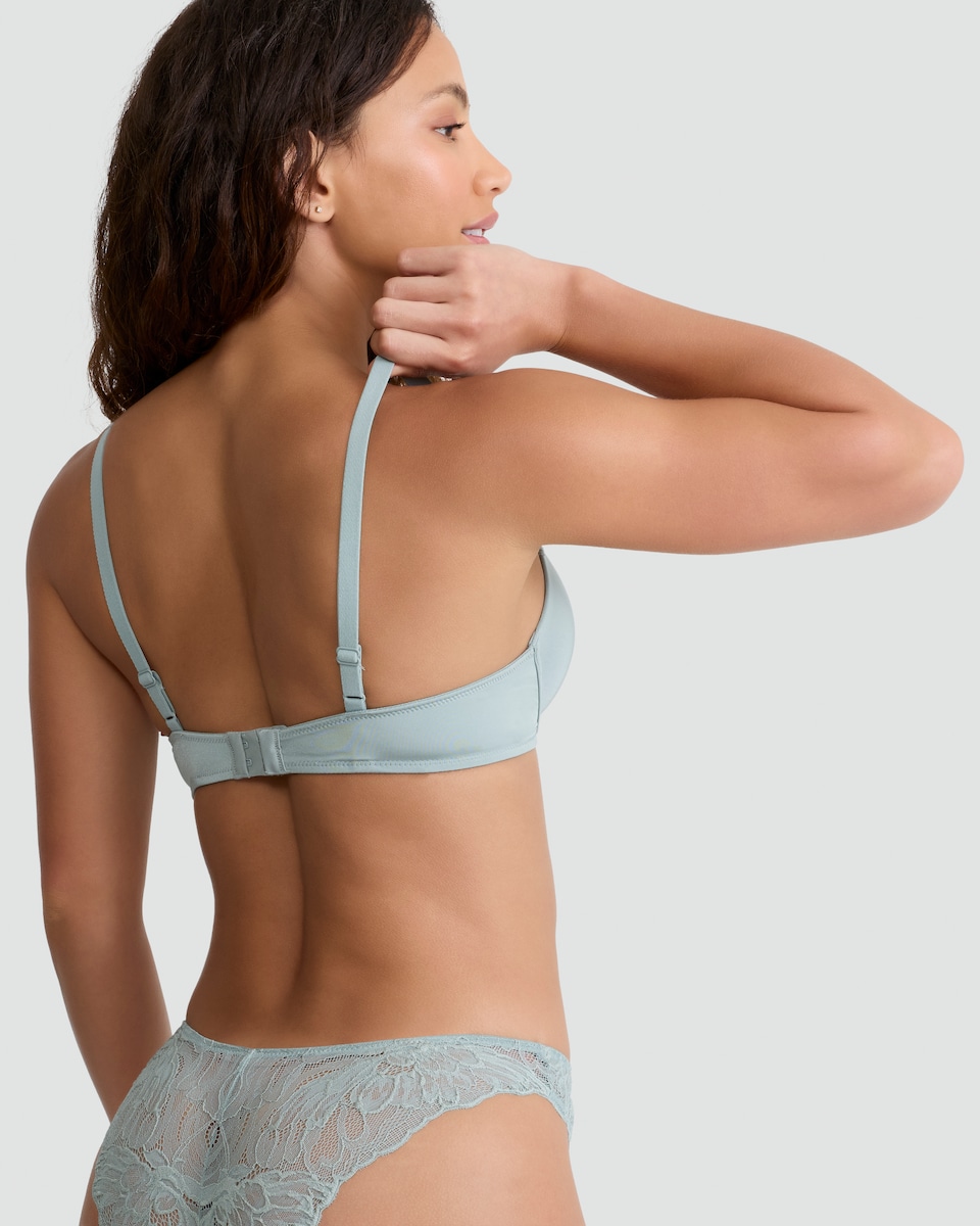 image 1 of F&F 3-Pack Lace Trim Padded Push Up Bras in Multi