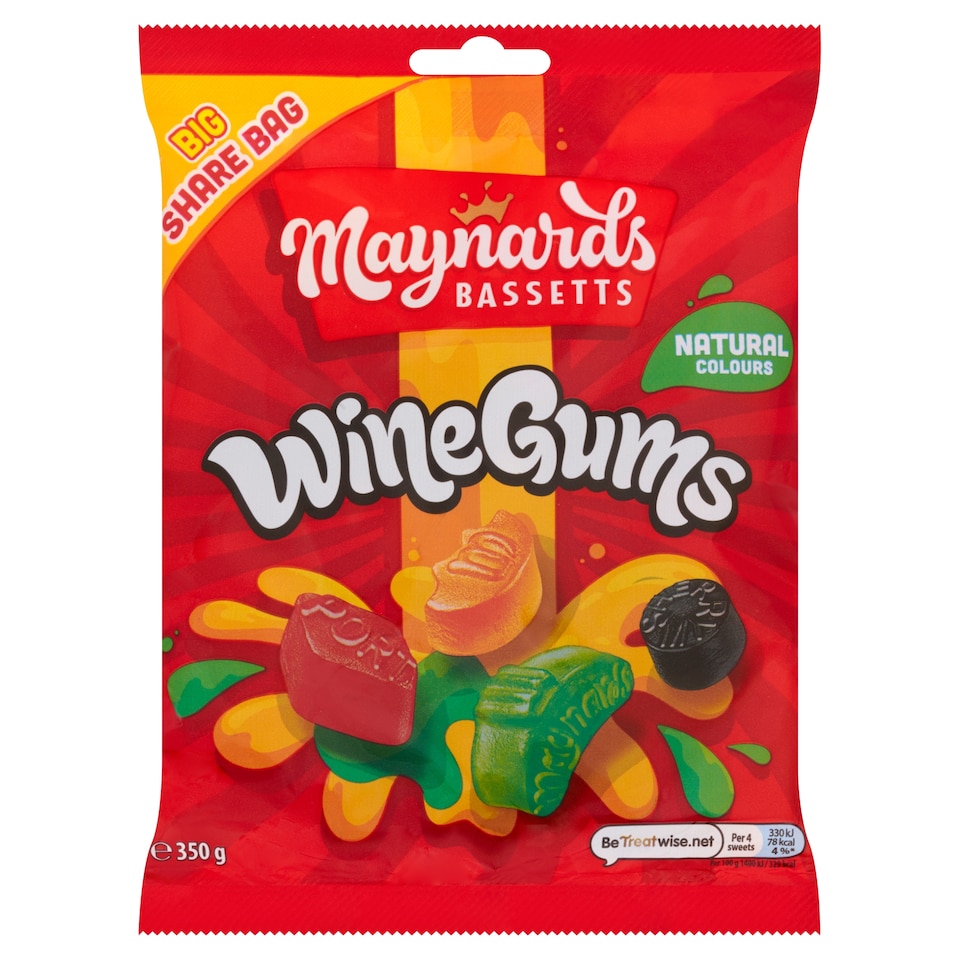 Maynards Bassetts Wine Gums Sweets Sharing Bag 350G