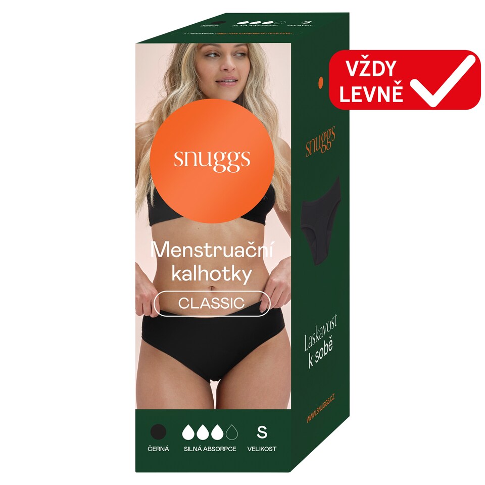 Obrázek 1 pro produkt Snuggs Classic menstruační kalhotky černá S