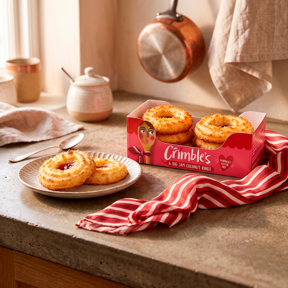 image 1 of Mrs Crimble's Large Coconut Jam Rings 6 Pack