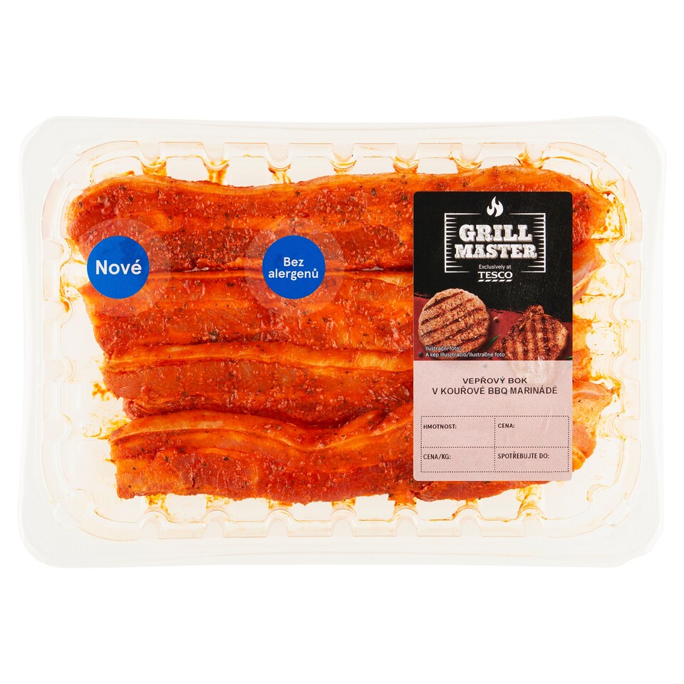 Tesco Grill Master Vepřový bok v kouřové BBQ marinádě 0,300kg