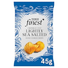 Tesco Finest Crinkle Cut Lightly Sea Salted Hand Cooked Potato Crisps 45g